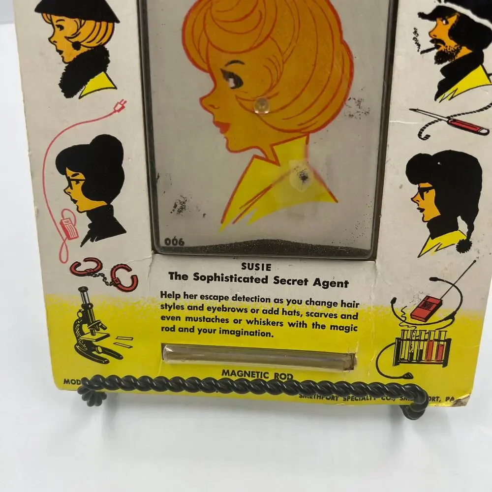 Vintage HIGH SPY Wooly Willy 1966‎ Magnetic Wand Hair Toy NO WAND Rare Susie